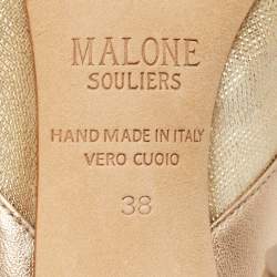 Malone Souliers Metallic Gold/Bronze Mesh and Leather Bobbi Mules Size 38
