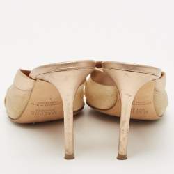 Malone Souliers Metallic Gold/Bronze Mesh and Leather Bobbi Mules Size 38