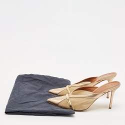 Malone Souliers Metallic Gold/Bronze Mesh and Leather Bobbi Mules Size 38