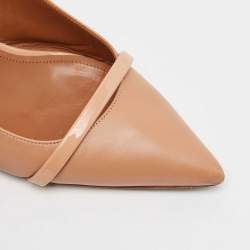 Pre Owned Malone Souliers Dusty Pink Leather Marion Slingback Pumps Size 39.5