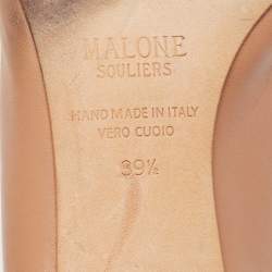 Pre Owned Malone Souliers Dusty Pink Leather Marion Slingback Pumps Size 39.5