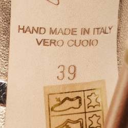 Pre Owned Malone Souliers Gold/Silver Leather Maureen Mules Size 39