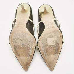 Malone Souliers Grey/Gold Glitter Leather Maureen Mules Size 37.5