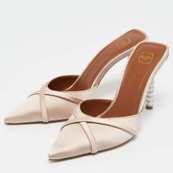 Malone Souliers Beige Satin Josephine Mules Size 39.5