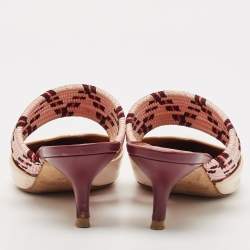 Pre Owned Malone Souliers Cream Leather and Patent Leather Maisie Mules Size 36.5