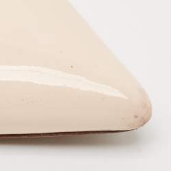 Pre Owned Malone Souliers Cream Leather and Patent Leather Maisie Mules Size 36.5