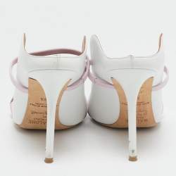 Malone Souliers White/Pink Leather Maureen Mules Size 39.5