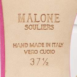 Pre Owned Malone Souliers Purple/Pink Satin Emily Slide Sandals Size 37.5