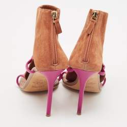 Malone Souliers Beige Leather Madison Pointed Cut Out Toe Ankle Booties Size 41