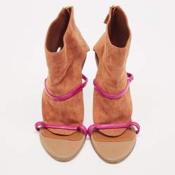 Malone Souliers Beige Leather Madison Pointed Cut Out Toe Ankle Booties Size 41