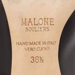 Pre Owned Malone Souliers Black/Gold Leather Karlie Slingback Pumps Size 38.5