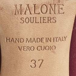 Malone Souliers Burgundy Leather and Satin Maureen Pumps Size 37