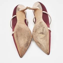 Malone Souliers Burgundy Leather and Satin Maureen Pumps Size 37