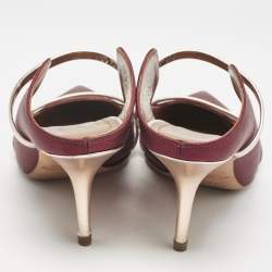 Malone Souliers Burgundy Leather and Satin Maureen Pumps Size 37