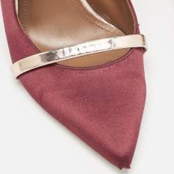 Malone Souliers Burgundy Leather and Satin Maureen Pumps Size 37