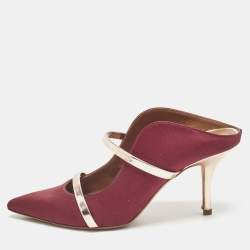 Malone Souliers Burgundy Leather and Satin Maureen Pumps Size 37