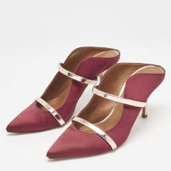 Malone Souliers Burgundy Leather and Satin Maureen Pumps Size 37