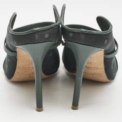 Malone Souliers Green Leather and Mesh Maureen Pumps Size 37