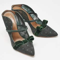 Malone Souliers Green Leather and Mesh Maureen Pumps Size 37
