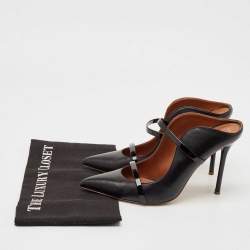 Pre Owned Malone Souliers Black Leather Maureen Pointed Toe Mules Size 40