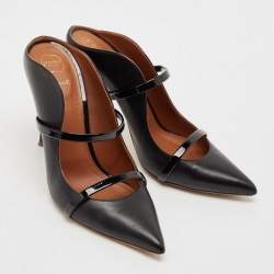 Pre Owned Malone Souliers Black Leather Maureen Pointed Toe Mules Size 40
