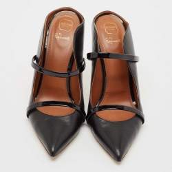 Pre Owned Malone Souliers Black Leather Maureen Pointed Toe Mules Size 40