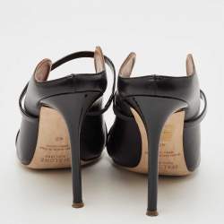 Pre Owned Malone Souliers Black Leather Maureen Pointed Toe Mules Size 40