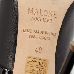 Pre Owned Malone Souliers Black Leather Maureen Pointed Toe Mules Size 40