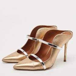 Malone Souliers Gold Leather Maureen Pumps Size 39.5