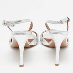 Malone Souliers Silver Textured Leather Jayc Sandals Size 41