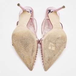 Malone Souliers Pink PVC Crystal Embellished Maureen Mules Size 40