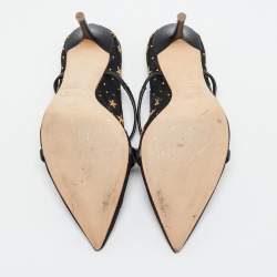 Malone Souliers Black Leather and Mesh Maureen Mules Size 39