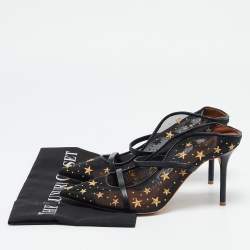 Malone Souliers Black Leather and Mesh Maureen Mules Size 39