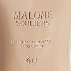 Pre Owned Malone Souliers Beige Leather Ankle Strap Pumps Size 40