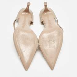 Pre Owned Malone Souliers Beige Leather Ankle Strap Pumps Size 40