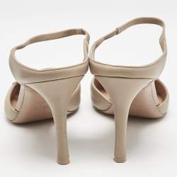 Pre Owned Malone Souliers Beige Leather Ankle Strap Pumps Size 40