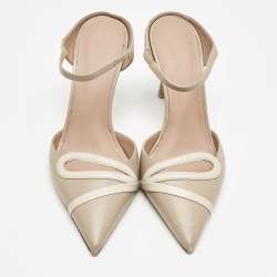 Pre Owned Malone Souliers Beige Leather Ankle Strap Pumps Size 40