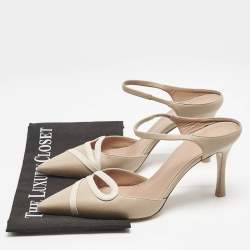 Pre Owned Malone Souliers Beige Leather Ankle Strap Pumps Size 40