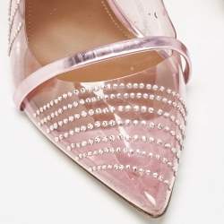 Malone Souliers Pink PVC Crystal Embellished Maureen Mules Size 40