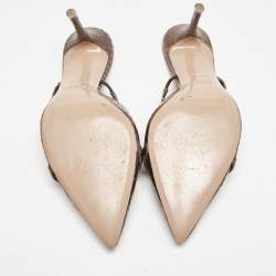 Malone Souliers Metallic Python Embossed Leather Frankie Mules Size 37