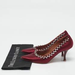 Malone Souliers Burgundy Satin Gael Pumps Size 40