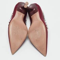 Malone Souliers Burgundy Satin Gael Pumps Size 40