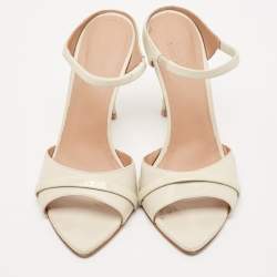 Malone Souliers Cream Leather Una Ankle Strap Sandals Size 38