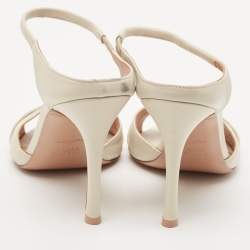 Malone Souliers Cream Leather Una Ankle Strap Sandals Size 38