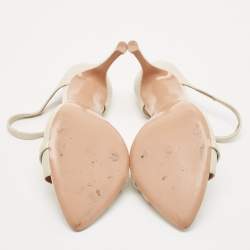 Malone Souliers Cream Leather Una Ankle Strap Sandals Size 38