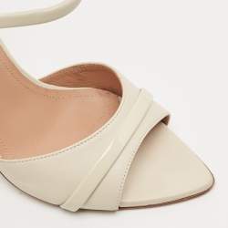 Malone Souliers Cream Leather Una Ankle Strap Sandals Size 38