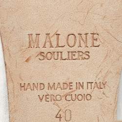 Pre Owned Malone Souliers White Satin Crystal Embellished Ankle Strap Pumps Size 40