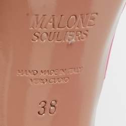 Malone Souliers Pink Satin Platform Pumps Size 38