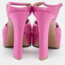 Malone Souliers Pink Satin Platform Pumps Size 38