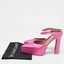Malone Souliers Pink Satin Platform Pumps Size 38